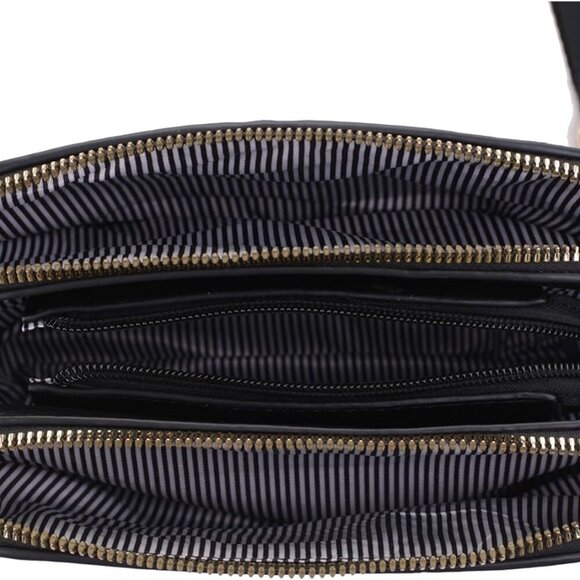 Crossbody Bags for Women Trendy Triple Zip Small Crossbody Camera Bag Purse with - Picture 5 of 6